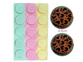 Molde silicona 15 tortitas corazones